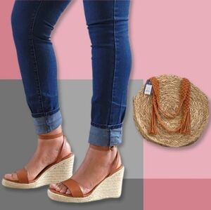 A New Day Women's Tan Wedge Sandals